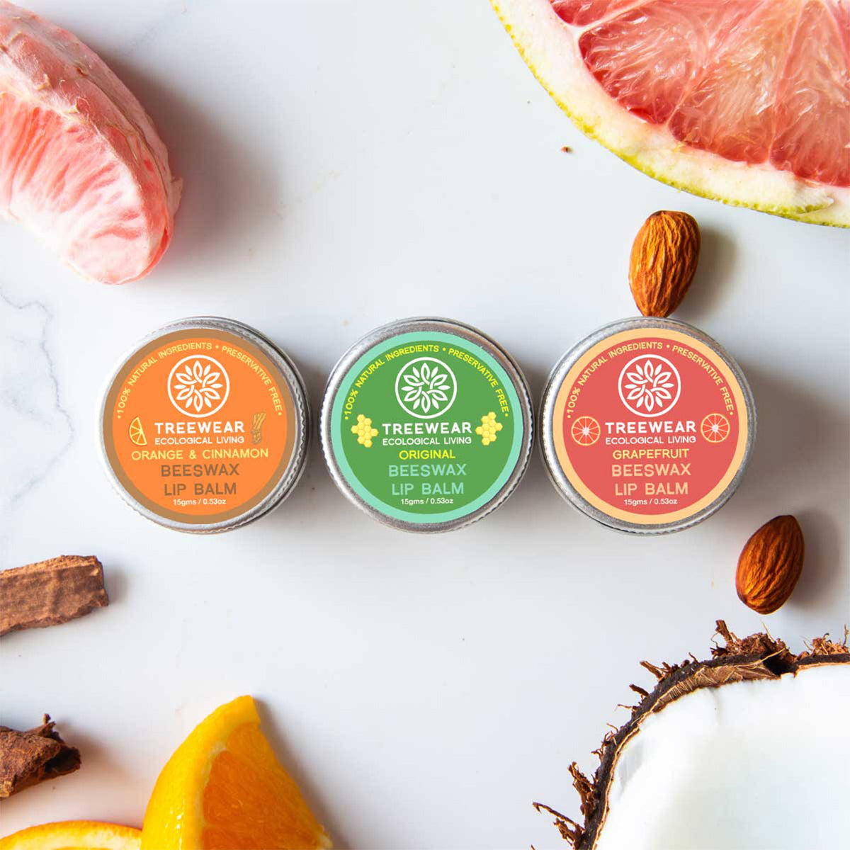 Beeswax Lip Balm - Set of 3