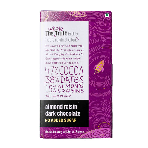 The Whole Truth 55% Dark with Almond & Raisins 80gms