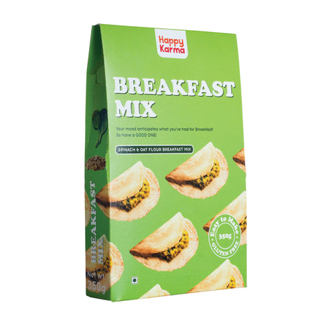 Happy Karma Breakfast mix | 350 g | Oat flour and spinach Breakfast mix | Easy to make | Gluten free