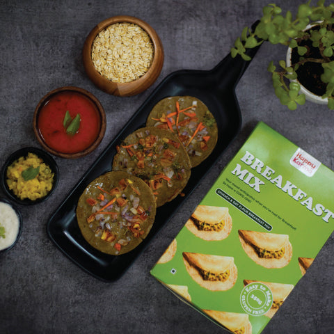 Happy Karma Breakfast mix | 350 g | Oat flour and spinach Breakfast mix | Easy to make | Gluten free