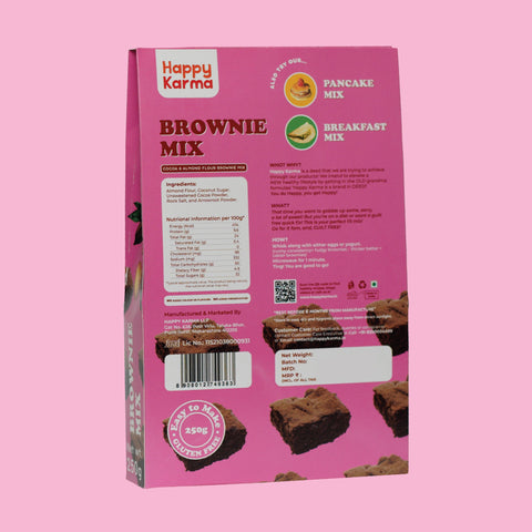 Happy Karma Brownie Mix | 250g |Cocoa & Almond flour Brownie mix | Easy to make | Gluten free