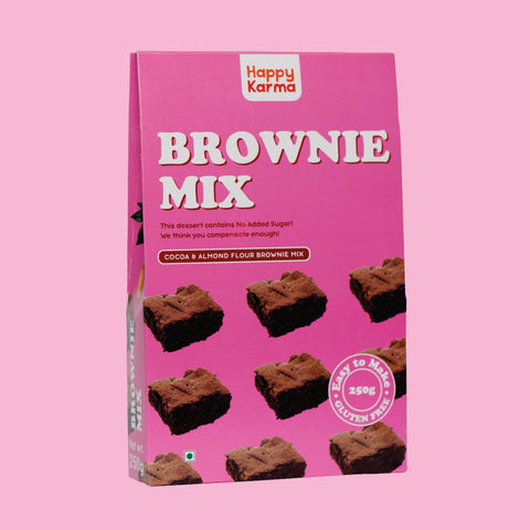 Happy Karma Brownie Mix | 250g |Cocoa & Almond flour Brownie mix | Easy to make | Gluten free