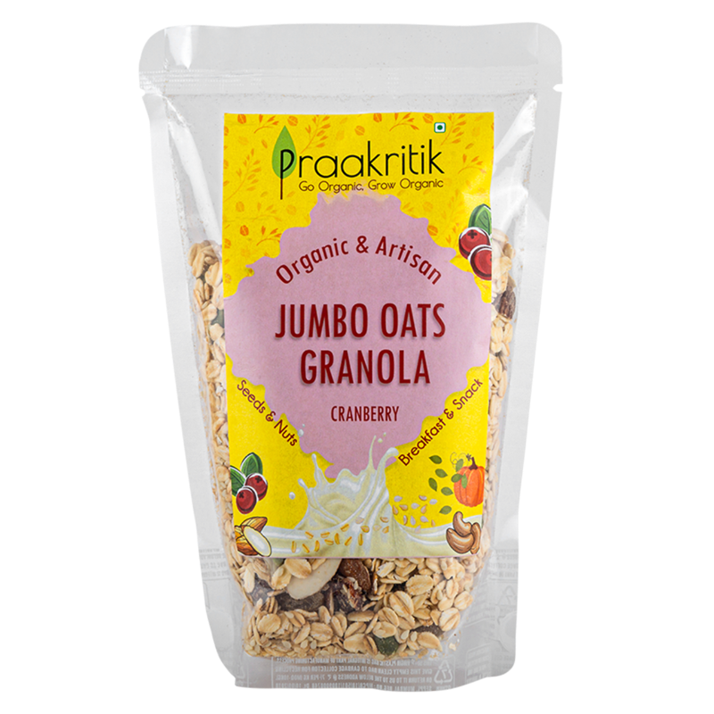Praakritik Organic Jumbo Oats Granola Cranberry
