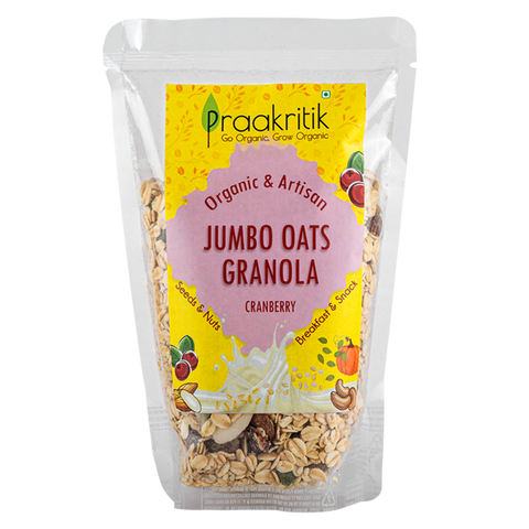Praakritik Organic Jumbo Oats Granola Cranberry