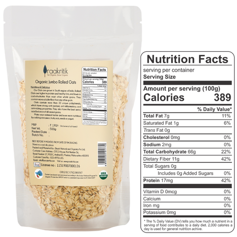 Prakritik Organic Jumbo Rolled Oats