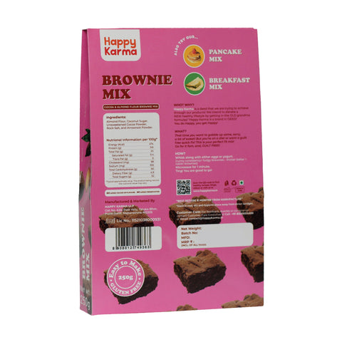Happy Karma Brownie Mix | 250g |Cocoa & Almond flour Brownie mix | Easy to make | Gluten free