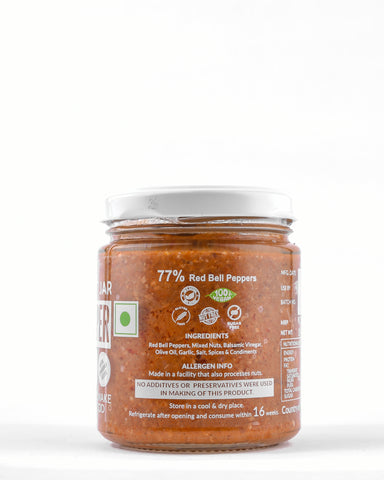Roasted Red Pepper Pesto (with Chironji seeds)