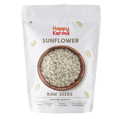 Happy Karma Sunflower Seeds 350g | Vitamin and Protein Rich | Raw Sunflower Seeds for Eating | Diet food | SuperSeeds | Superfood |