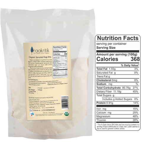 Praakritik Organic Sprouted Ragi Atta