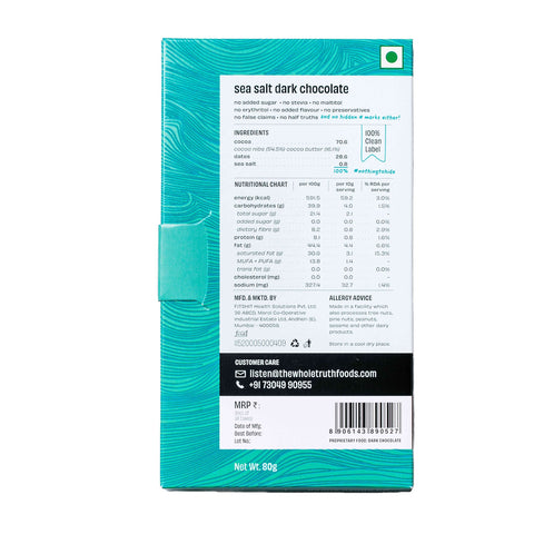The Whole Truth 70% Dark with Seasalt 80gms