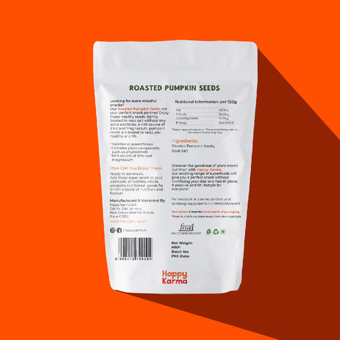 Happy Karma Roasted Pumpkin Seeds 100g*2 | Immunity Boosters| Rich in Protiens and Fiber | Good for Wieghtloss and Clear skin | Healthy Snack Alternative