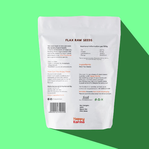 Happy Karma Raw Flax Seeds 400g | Alsi Seeds | Seeds for weight loss | 100% natural | Seeds for better hair |