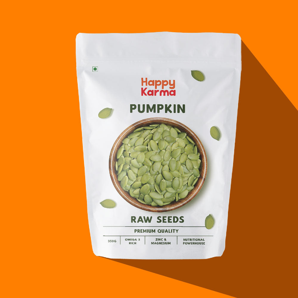 Happy Karma Raw Pumpkin Seeds 350g | Immunity Boosters| Rich in Proteins and Fiber | Good for Weight loss and Clear skin |