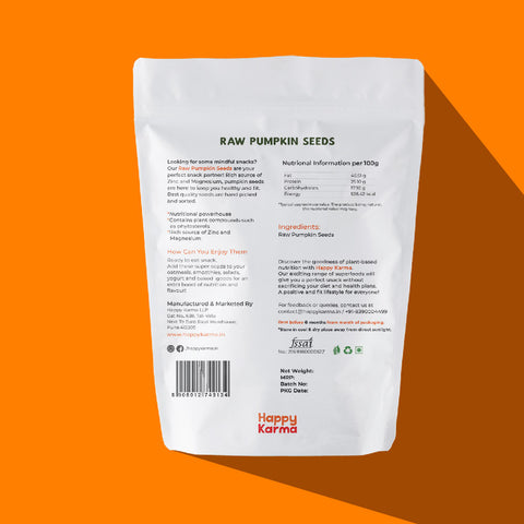 Happy Karma Raw Pumpkin Seeds 350g | Immunity Boosters| Rich in Proteins and Fiber | Good for Weight loss and Clear skin |